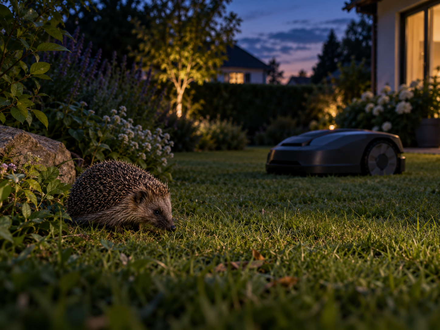 Mähroboter und Igel