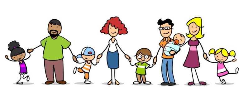 Bild von Familie als Zeichentrick gezeichnet